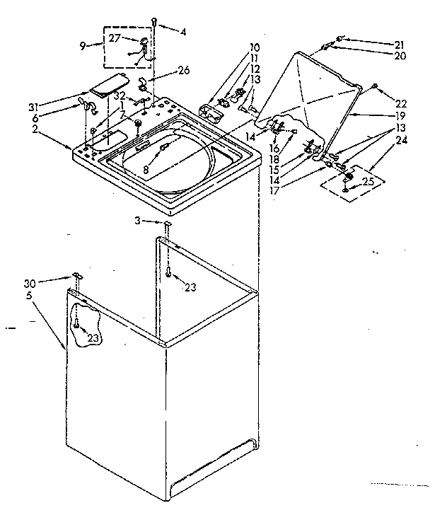 Top and cabinet parts