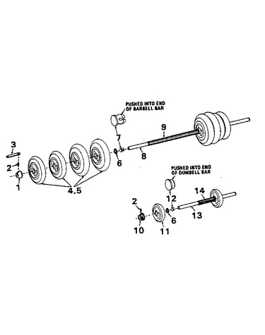 Barbell and dumbell set