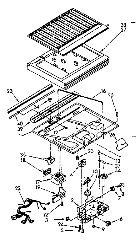 Compartment separator and control parts