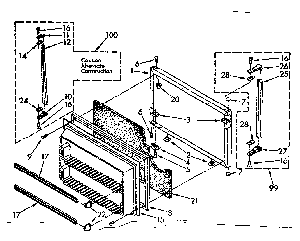 Freezer door parts