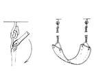 Sears 70172093-0 trapeze bar and swing assembly diagram