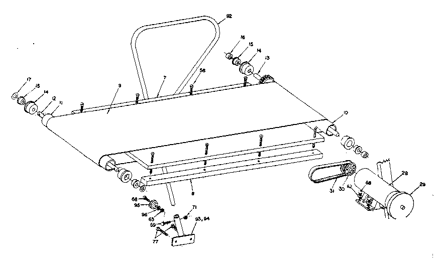 Walking belt assembly