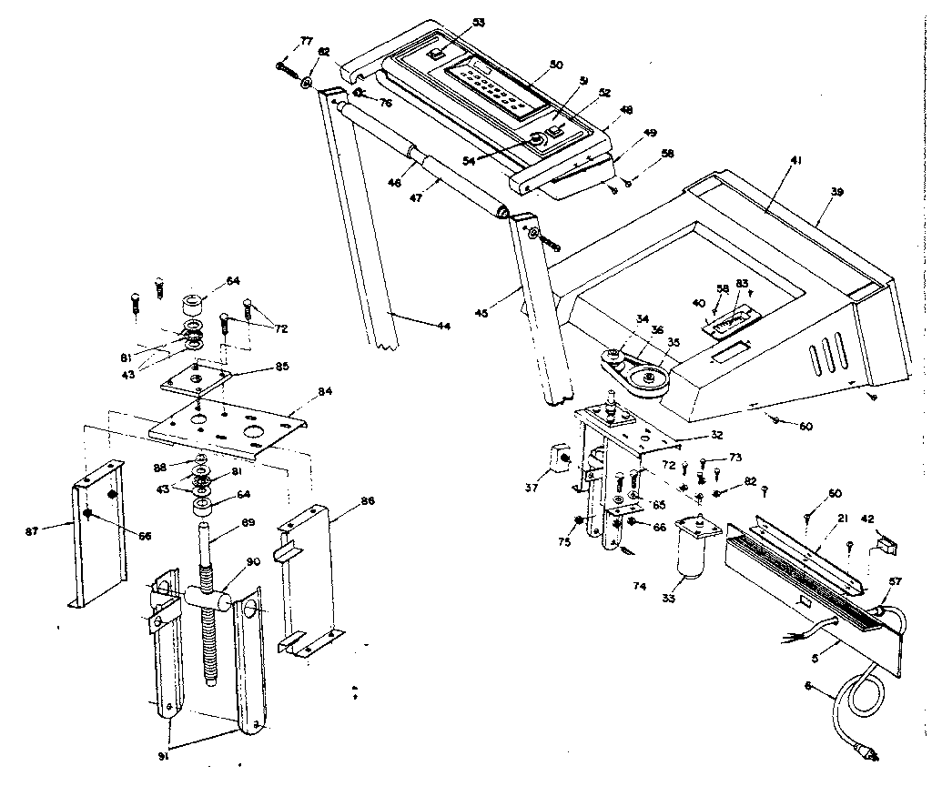Console and elevation motor mounting plate