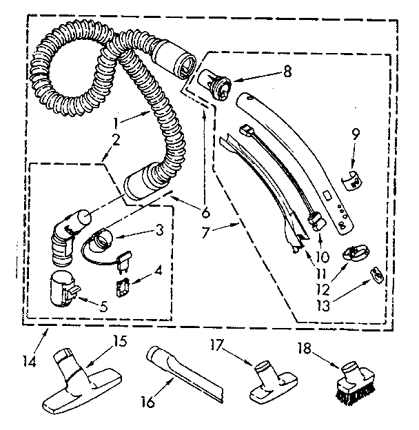 Hose and attachment parts