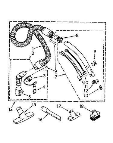 Hose and attachment parts