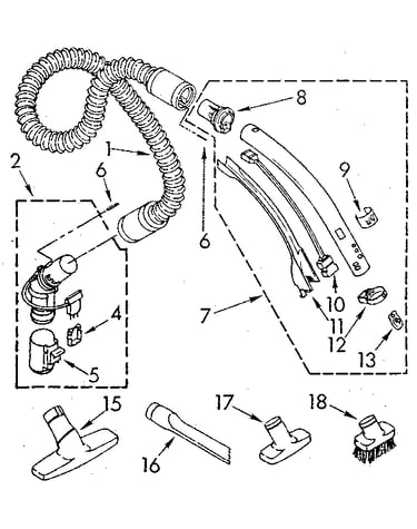 Hose and attachment parts