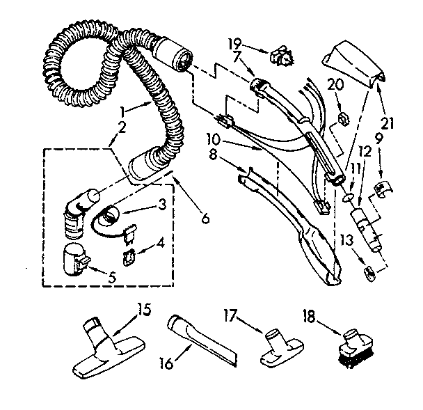 Hose and attachment parts