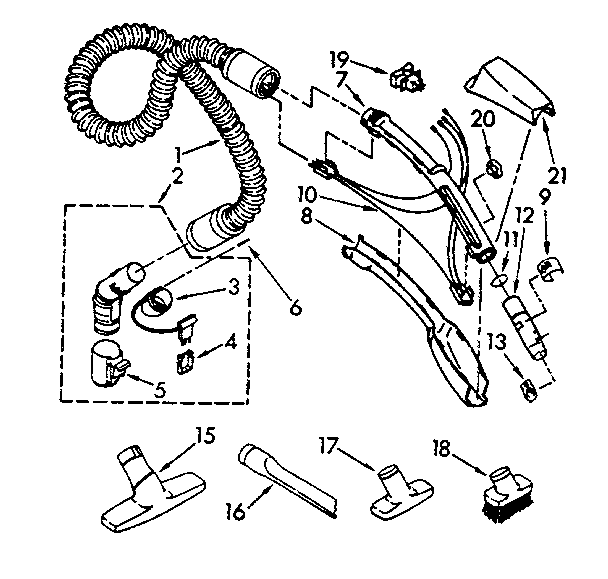 Hose and attachment parts