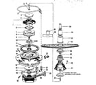 Kenmore 5871406080 motor, heater, and spray arm details diagram