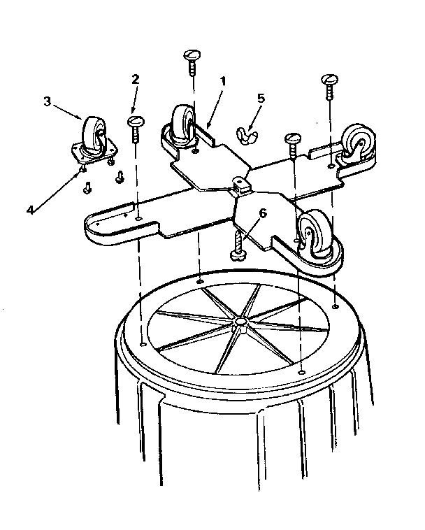 MODEL 6167 4-WHEEL CASTER ASSEMBLY (OPTIONAL)