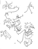 Starter generator assembly and battery
