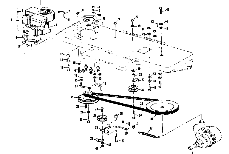 Sheave assembly and engine