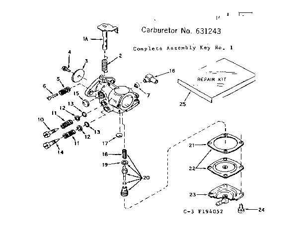 Carburetor no. 631243
