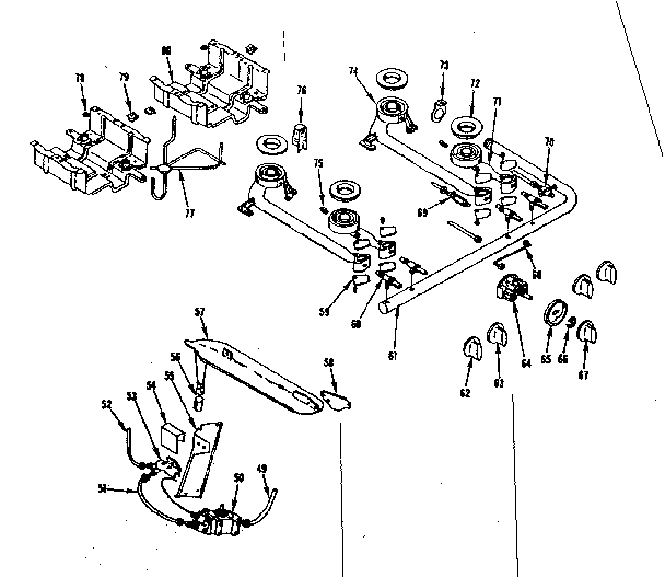 Oven and top burner section