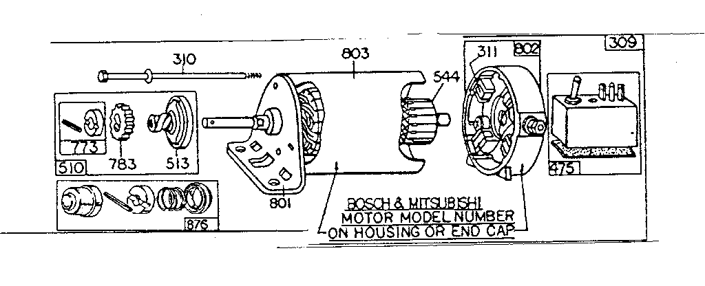 Motor and drive assembly