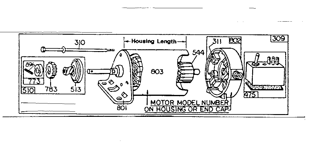 Motor and drive assembly