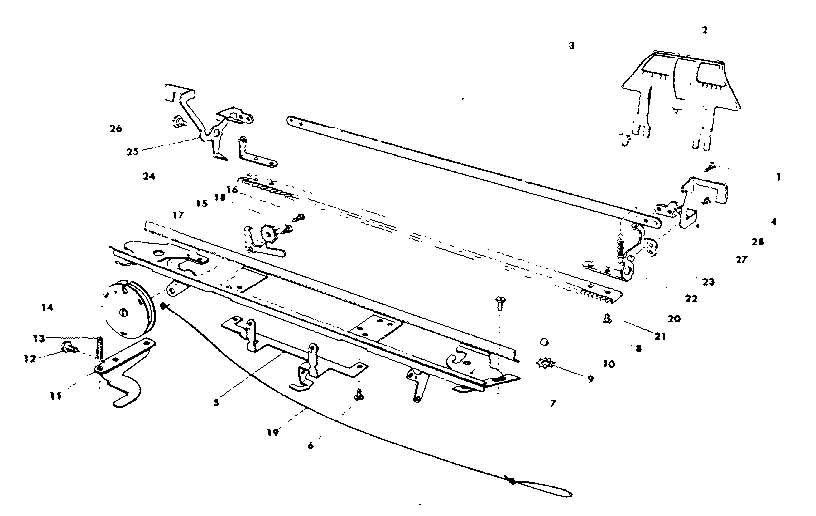 Bottom rail, card guide scale, feed rack & sprng barrel prts