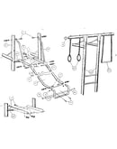 Slide, gym rings, and trapeze assemblies