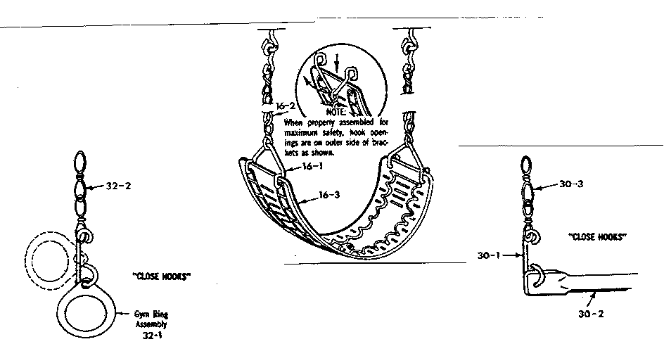 Gym ring, swing, and trapeze bar