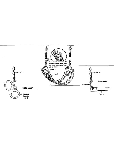 Gym ring, swing, and trapeze bar