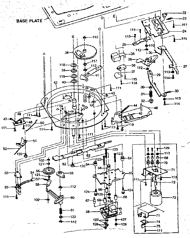 PARTS BELOW BASE PLATE