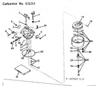 Craftsman 143167022 carburetor no. 631114 diagram