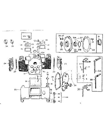 Cylinder block, oil base & gear cover group