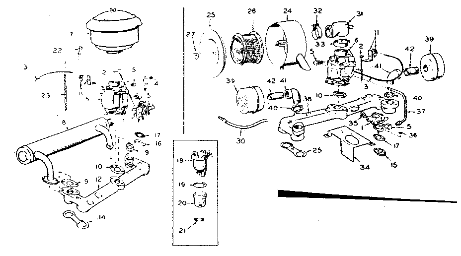 Fuel system & exhaust group