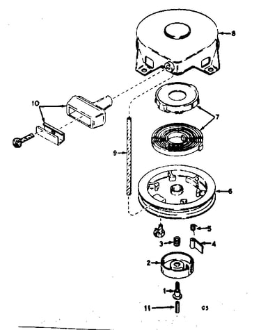 Rewind starter assembly no. 590420