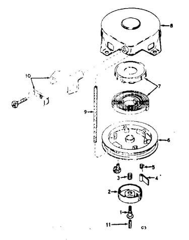 Rewind starter assembly no. 590420