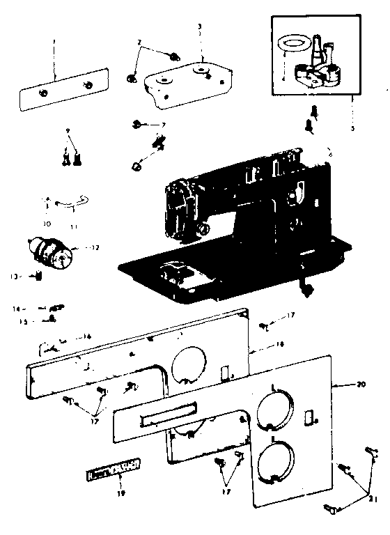 BOBBIN WINDER AND FACE PLATE