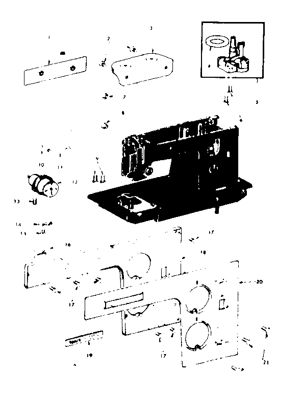 BOBBIN WINDER AND FACE PLATE