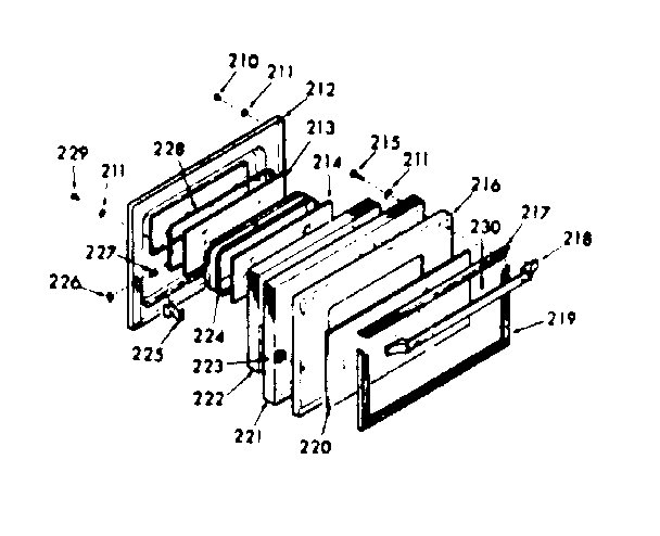 Oven door section