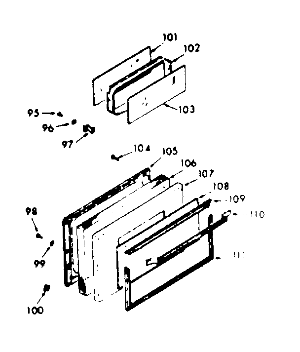 Oven door section