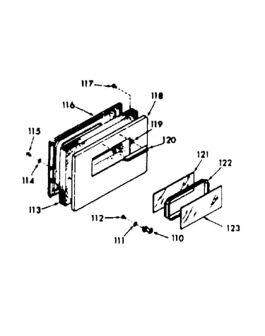 Lower oven door section