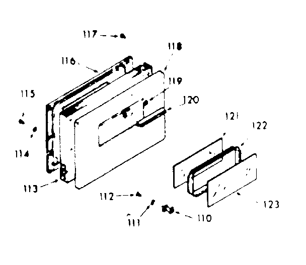 Lower oven door section