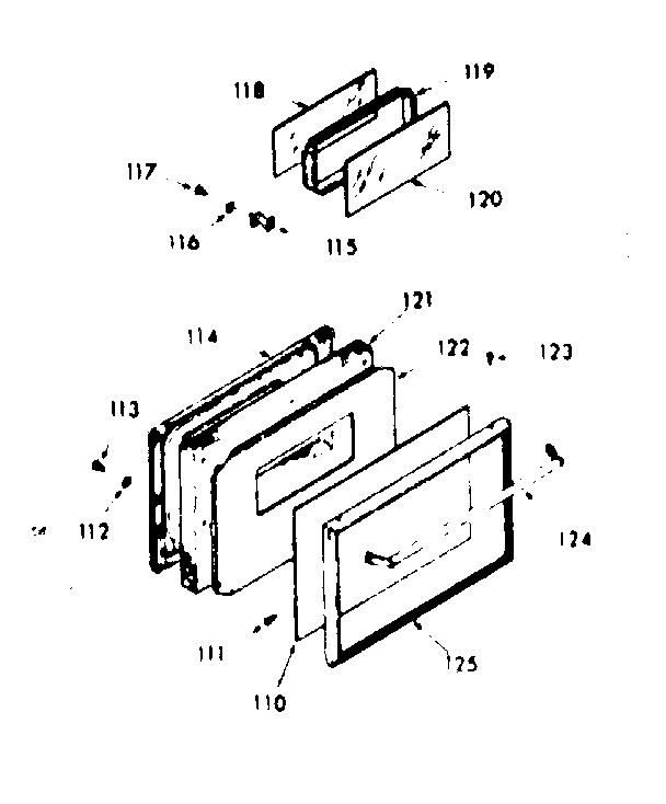 Lower oven door section