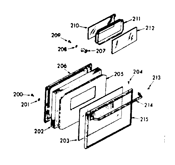 Lower oven door section