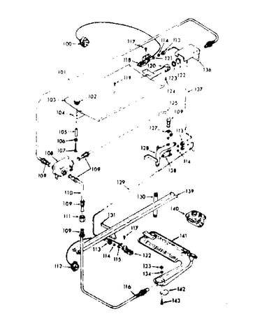 Lower and upper oven burner section