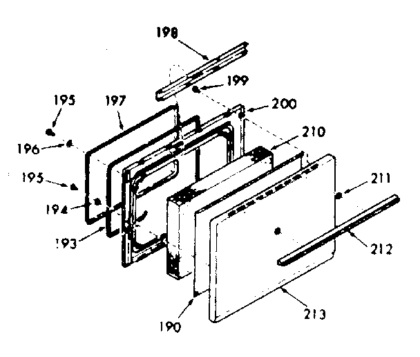 Oven door section