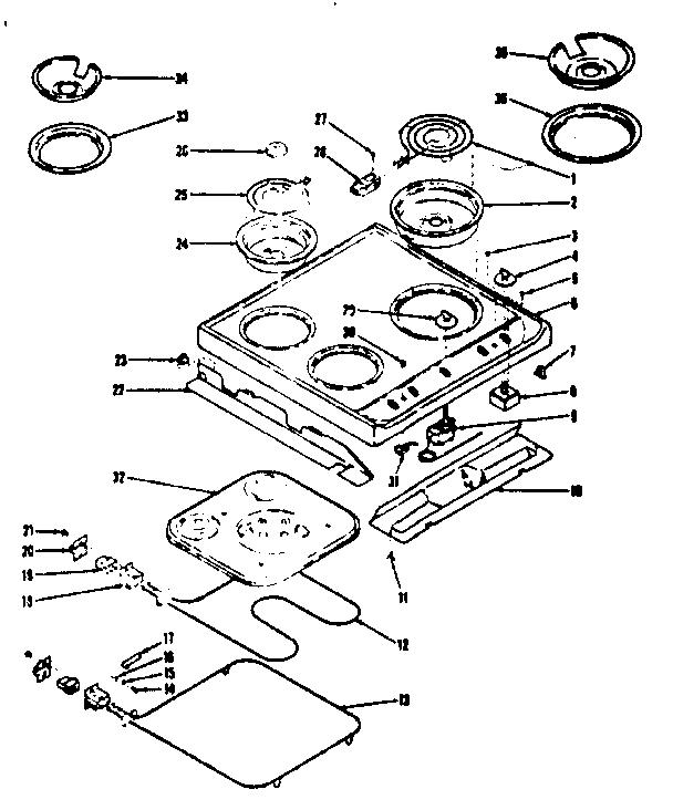 Main top and oven units