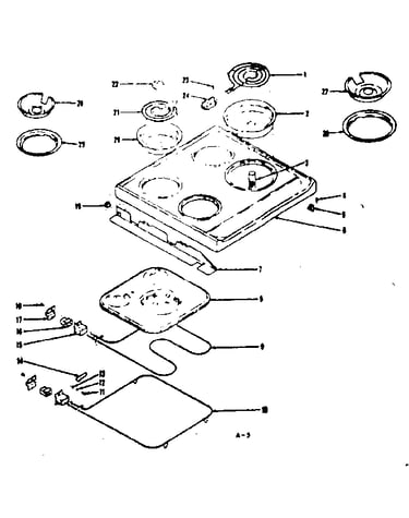 Main top and oven units