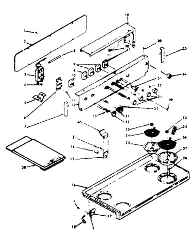 Backguard and cooktop