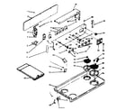Kenmore 6286267343 backguard and cooktop assembly diagram