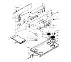 Kenmore 6286317343 backguard and cooktop assembly diagram