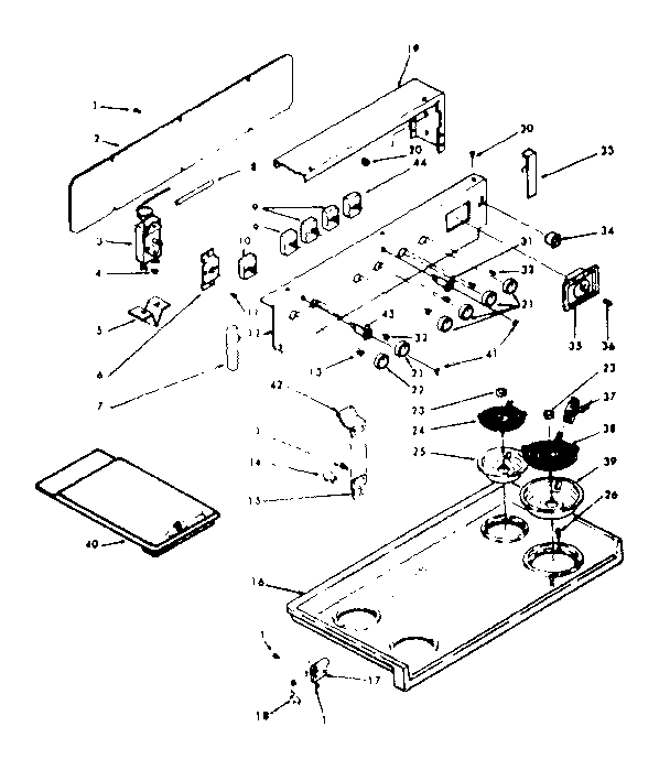 BACKGUARD AND COOKTOP ASSEMBLY