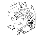 Kenmore 6289407363 backguard and cooktop assembly diagram