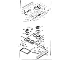 Kenmore 6476277410 backguard and main top section diagram