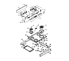 Kenmore 6476387321 backguard and main top section diagram