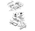 Kenmore 6476377362 backguard and main top section diagram